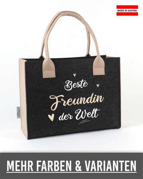 Filztasche "Beste Freundin der Welt" – Größen S/M/L