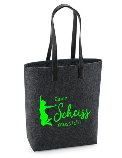 Filz Tasche Easy Bag Premium 002 Einen Scheiss muss ich!