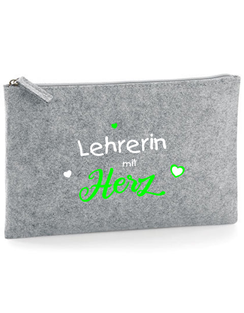 Filz Täschchen Easy Basic L18 Lehrerin mit Herz