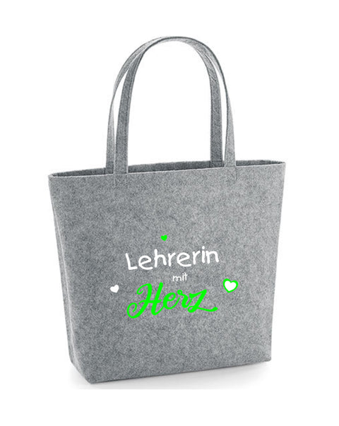 Filz Tasche Easy Bag L18 Lehrerin mit Herz