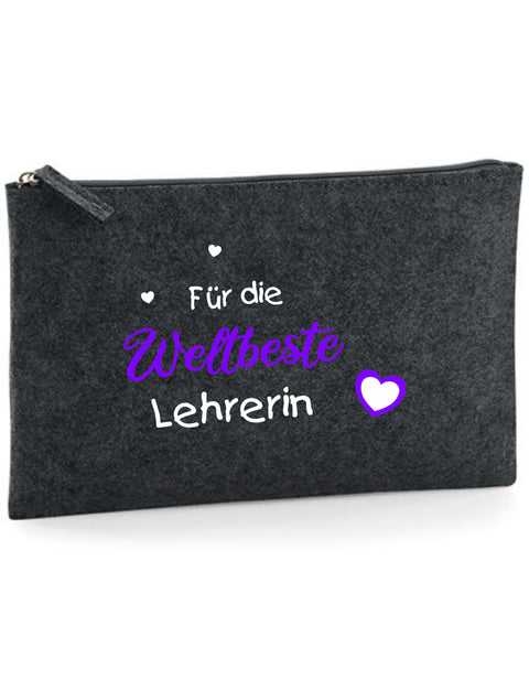 Filz Täschchen Easy Basic L14 Für die Weltbeste Lehrerin