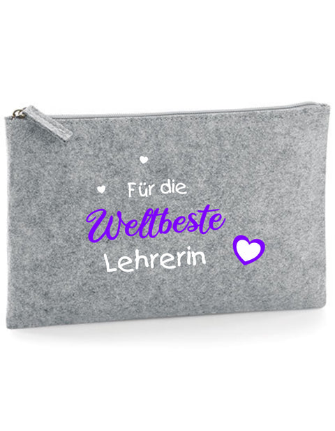 Filz Täschchen Easy Basic L14 Für die Weltbeste Lehrerin