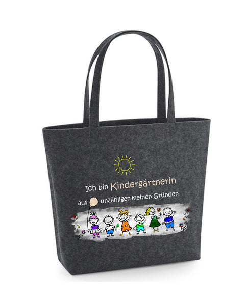 Filz Tasche Easy Bag L05 Ich bin Kindergärtnerin aus unzähligen kleinen Gründen