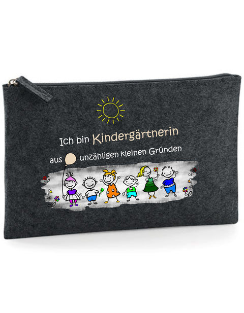 Filz Täschchen Easy Basic L05 Ich bin Kindergärtnerin aus unzähligen kleinen Gründen