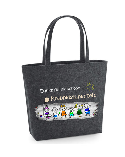 Filz Tasche Easy Bag L25 Danke für die schöne Krabbelstubenzeit