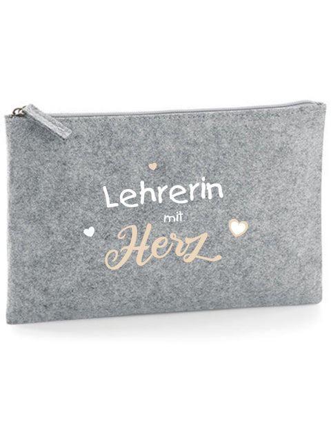 Filz Täschchen Easy Basic L18 Lehrerin mit Herz