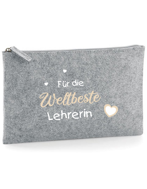 Filz Täschchen Easy Basic L14 Für die Weltbeste Lehrerin