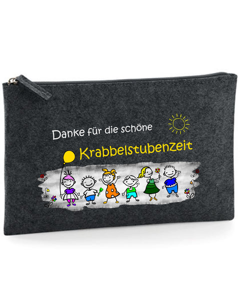 Filz Täschchen Easy Basic L25 Danke für die schöne Krabbelstubenzeit