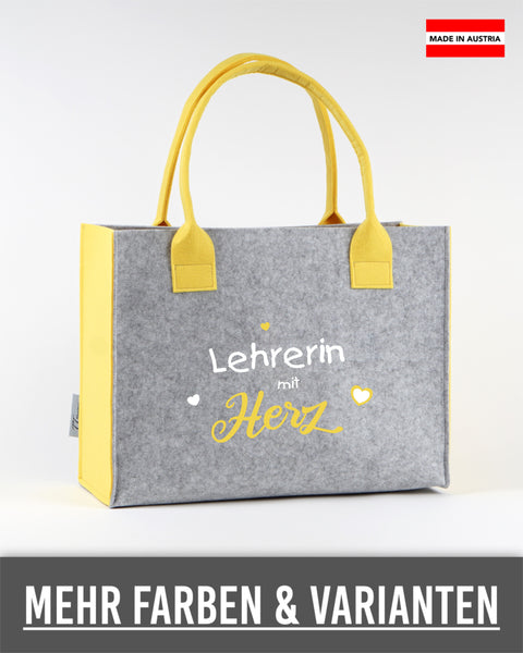 Filz Tasche L18 Lehrerin mit Herz