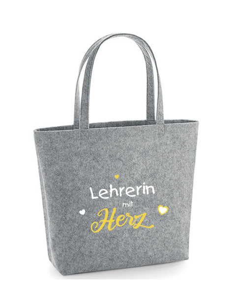 Filz Tasche Easy Bag L18 Lehrerin mit Herz