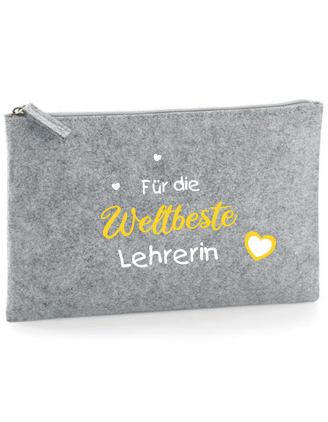 Filz Täschchen Easy Basic L14 Für die Weltbeste Lehrerin