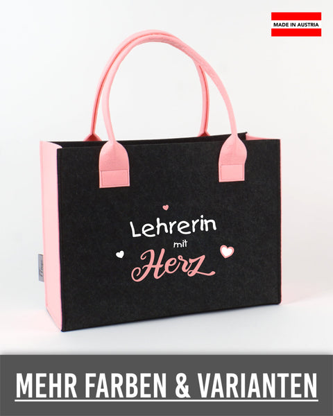 Filz Tasche L18 Lehrerin mit Herz