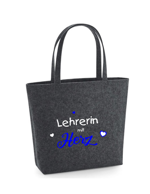 Filz Tasche Easy Bag L18 Lehrerin mit Herz