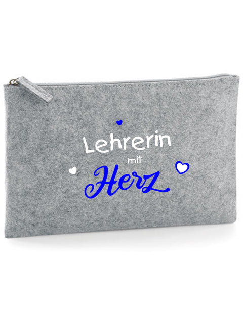 Filz Täschchen Easy Basic L18 Lehrerin mit Herz