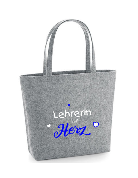 Filz Tasche Easy Bag L18 Lehrerin mit Herz