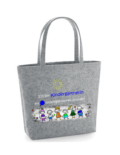 Filz Tasche Easy Bag L05 Ich bin Kindergärtnerin aus unzähligen kleinen Gründen