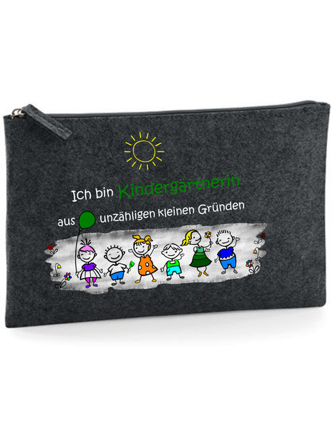 Filz Täschchen Easy Basic L05 Ich bin Kindergärtnerin aus unzähligen kleinen Gründen