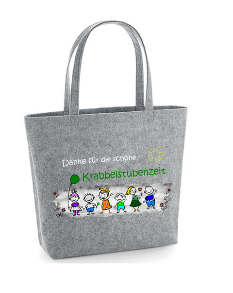 Filz Tasche Easy Bag L25 Danke für die schöne Krabbelstubenzeit