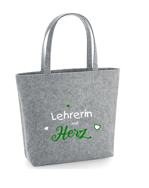 Filz Tasche Easy Bag L18 Lehrerin mit Herz