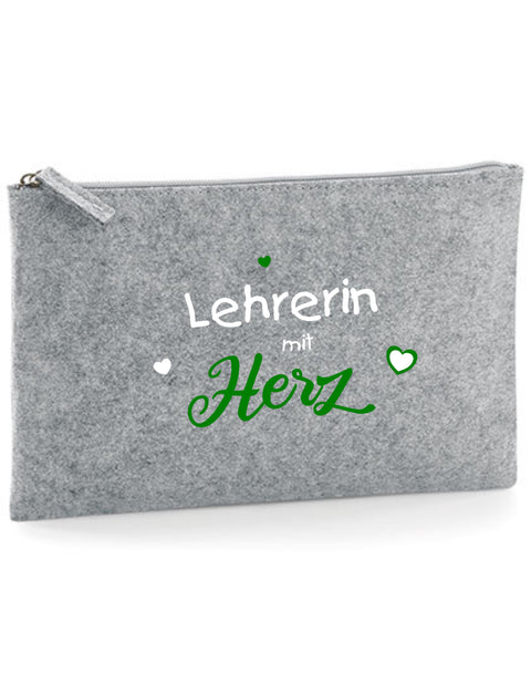 Filz Täschchen Easy Basic L18 Lehrerin mit Herz