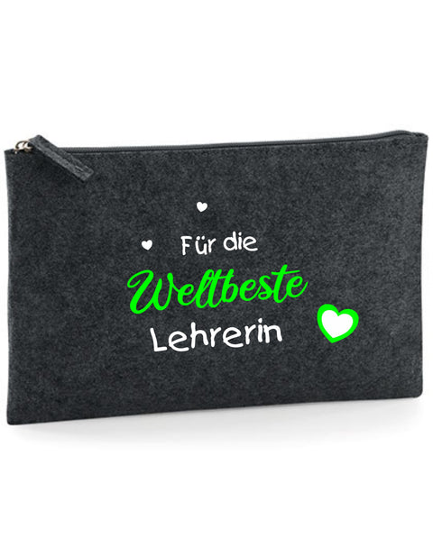 Filz Täschchen Easy Basic L14 Für die Weltbeste Lehrerin