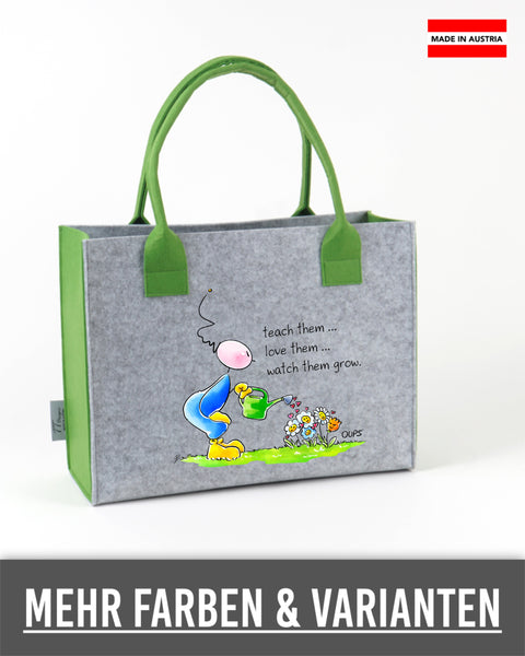 Filz Tasche S/M/L Oups L016 teach them... love them watch them grow