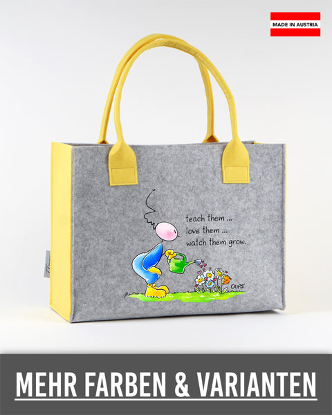 Filz Tasche S/M/L Oups L016 teach them... love them watch them grow